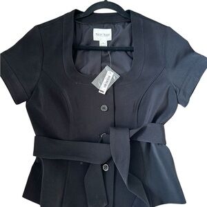 White House Black Market Black Blazer with Belt